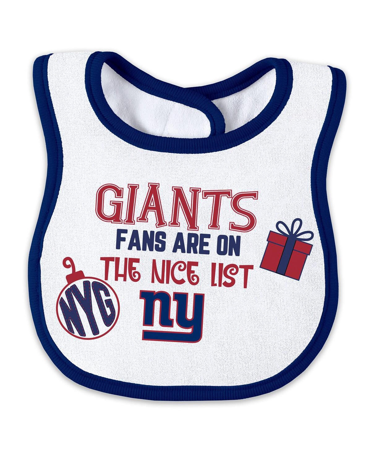 Wear By Erin Andrews Newborn New York Rangers Allover Print Full-zip Sleeper With Bib Christmas Set In Blue