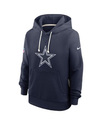 Women's Navy Dallas Cowboys Sideline Initial Home&nbsp;Performance Pullover Hoodie