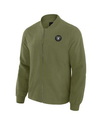 Men's Olive Las Vegas Raiders Lightweight Cover-4 Tri-Blend Full-Zip Jacket