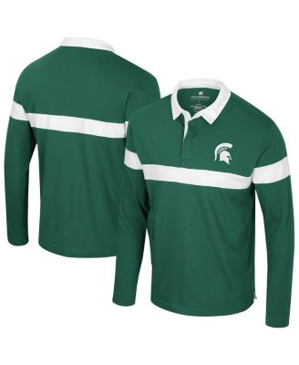 Colosseum - Men's Green Michigan State Spartans Too Cool For School Long Sleeve Polo Shirt