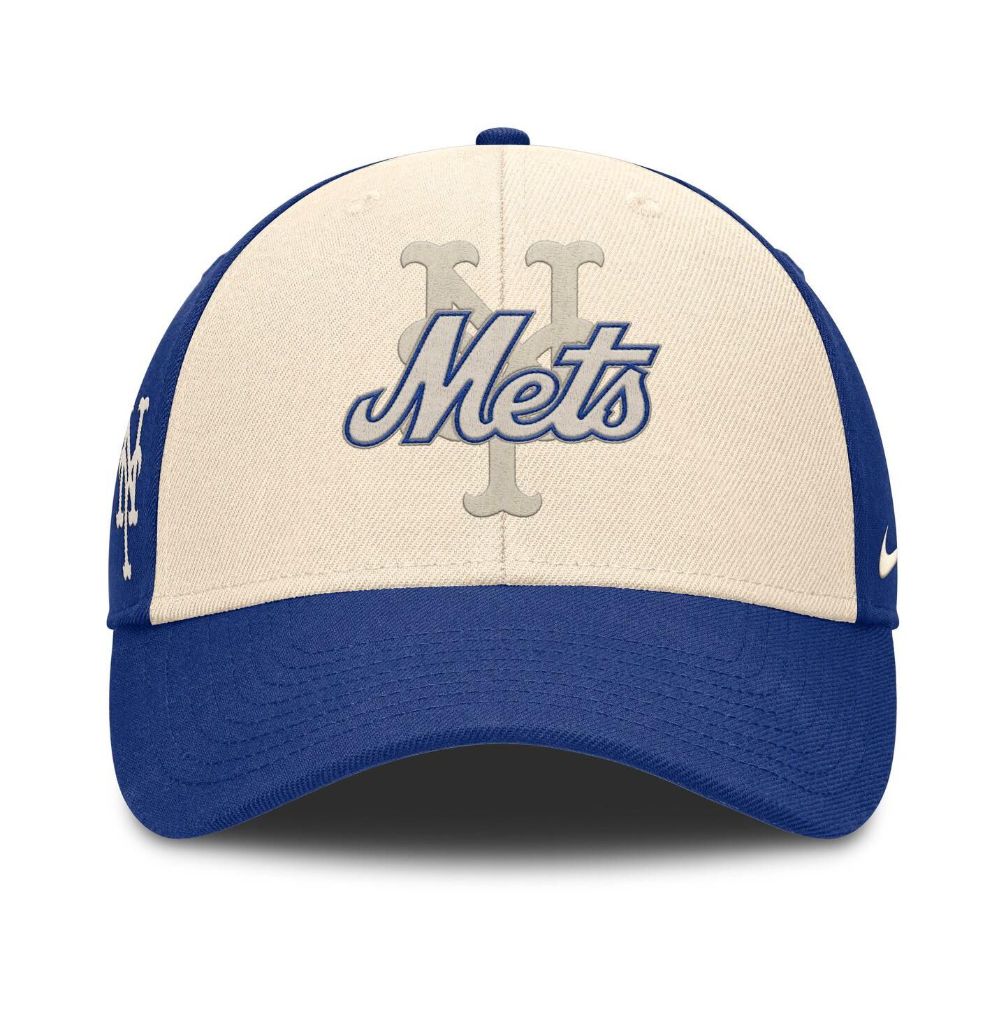 Мужская регулируемая кепка Nike New York Mets Statement Club Performance, Royal/Natural — фото 2