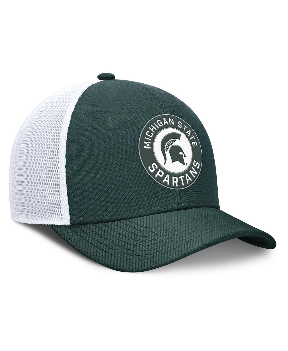 Nike Green/white Michigan State Spartans Rise Primetime Performance Trucker Adjustable Hat In Multi