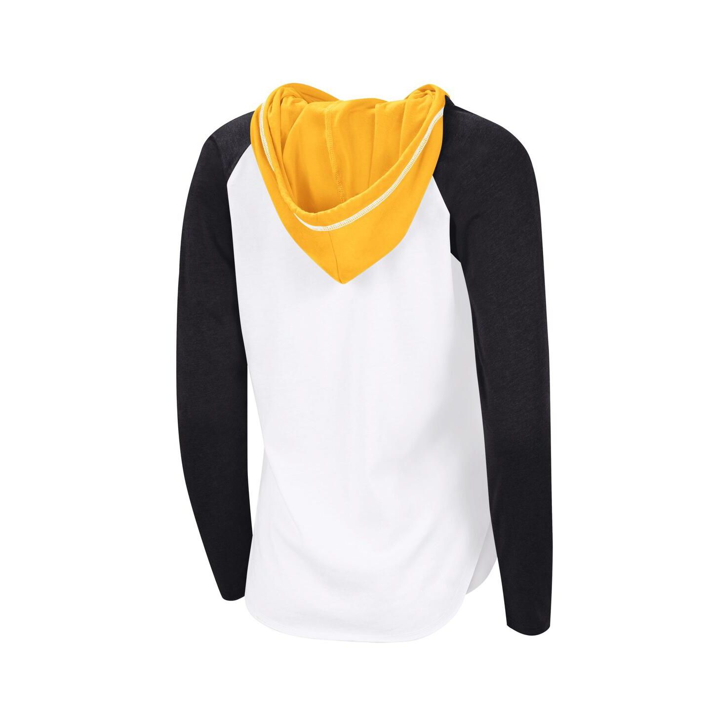 Женское худи G-III 4Her by Carl Banks White/Black Pittsburgh Penguins VIP Raglan Long Sleeve T-Shirt — фото 3