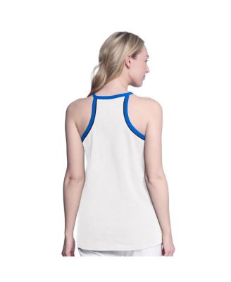 Women's White Orlando Magic Curveball Racerback Scoop Neck Slub Tank Top