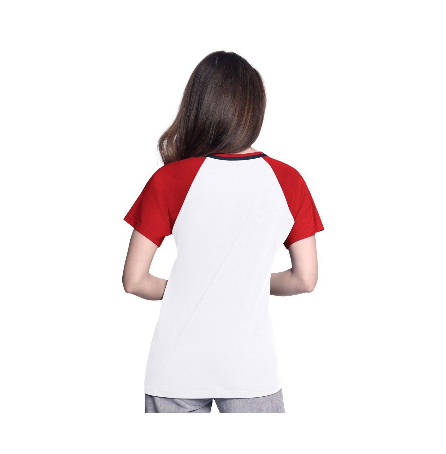 Женская футболка G-III 4Her by Carl Banks White/Red St. Louis Cardinals Ball Park Raglan V-Neck — фото 2