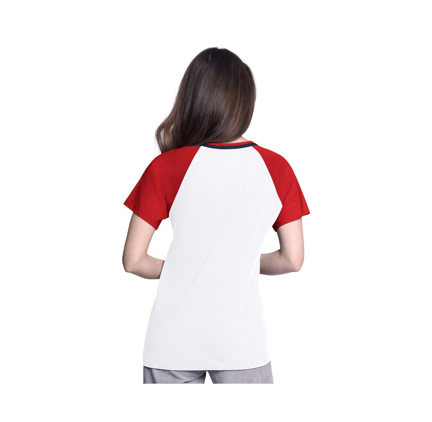 Women's White/Red St. Louis Cardinals Ball Park Raglan V-Neck T-Shirt
