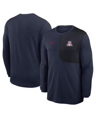 Nike - Men's Navy Arizona Wildcats 2025 Sideline Coach UV Performance Long Sleeve T-Shirt
