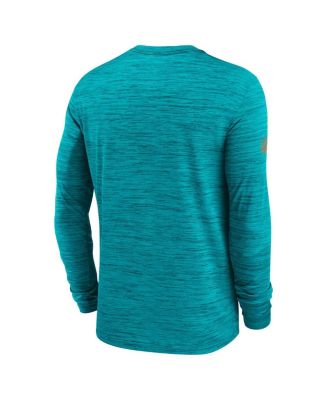 Men's Aqua Miami Dolphins Sideline Velocity Performance Long Sleeve T-Shirt
