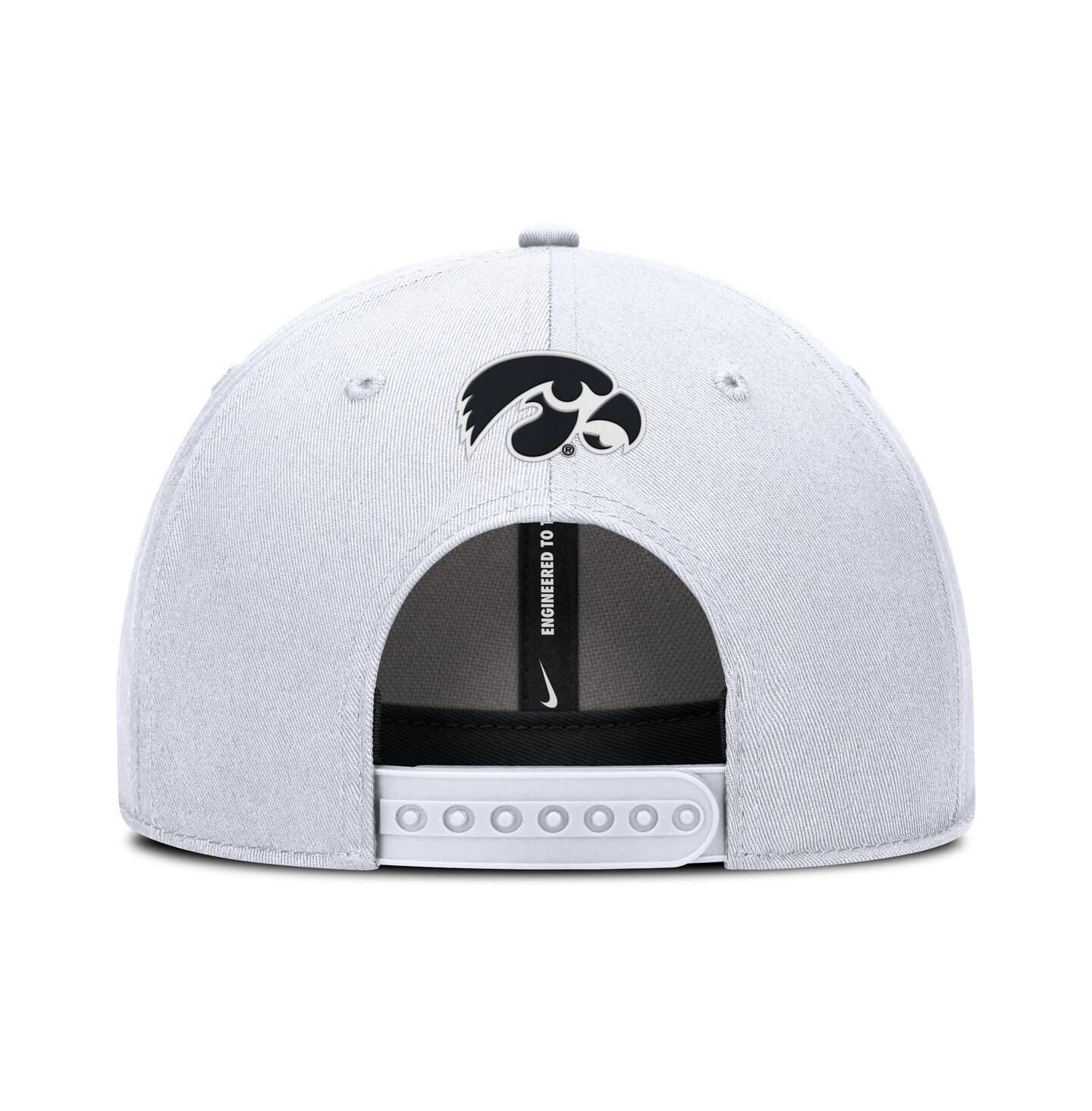 Мужская кепка Nike White Iowa Hawkeyes Rise Practice Adjustable Hat — фото 3