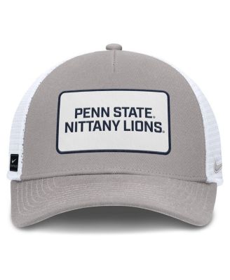 Men's Gray/White Penn State Nittany Lions 2025 On-Field Rise Patch Trucker Adjustable Hat