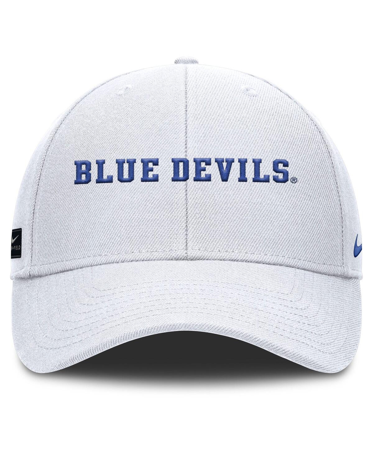 Nike Men's White Duke Blue Devils 2025 On-field Rise Performance Adjustable Hat In White