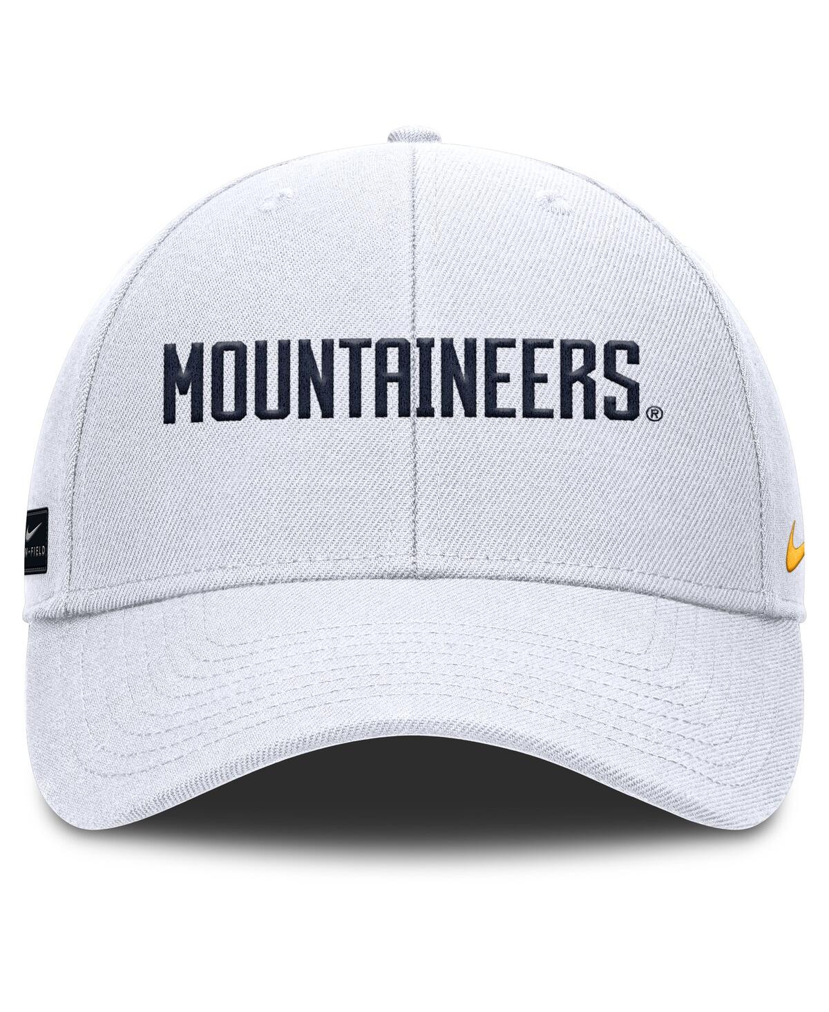 Nike Men's White West Virginia Mountaineers 2025 On-field Rise Performance Adjustable Hat In White