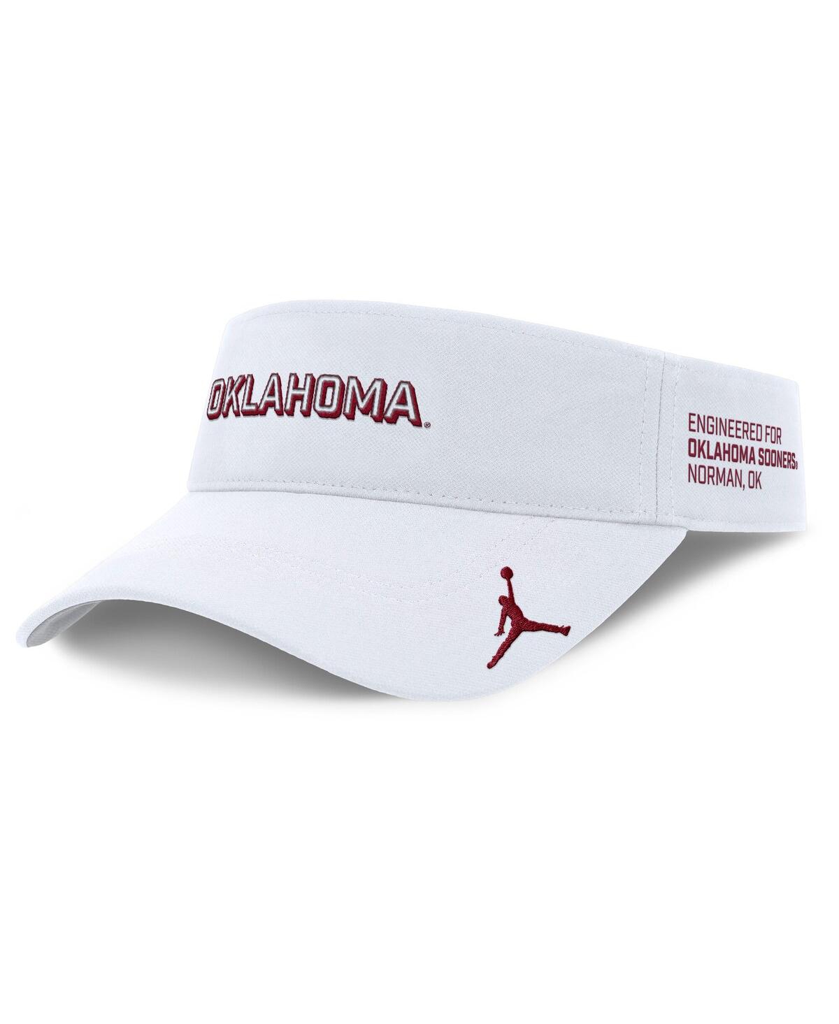 Jordan Men's White Oklahoma Sooners 2025 On-field Gameday Performance Ace Adjustable Visor Hat In White