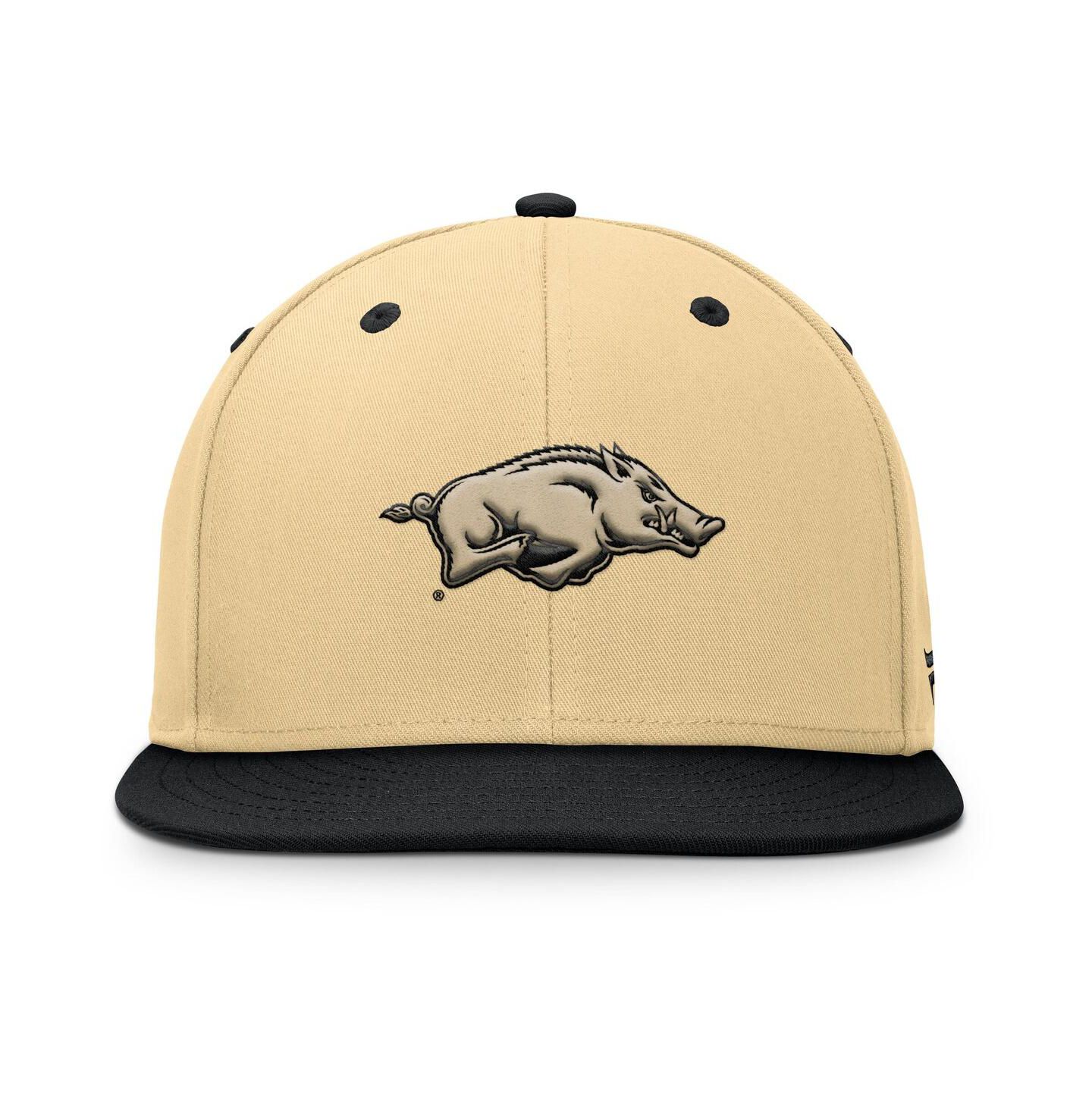 Мужская кепка Fanatics Gold/Black Arkansas Razorbacks Balance Fitted Hat — фото 2