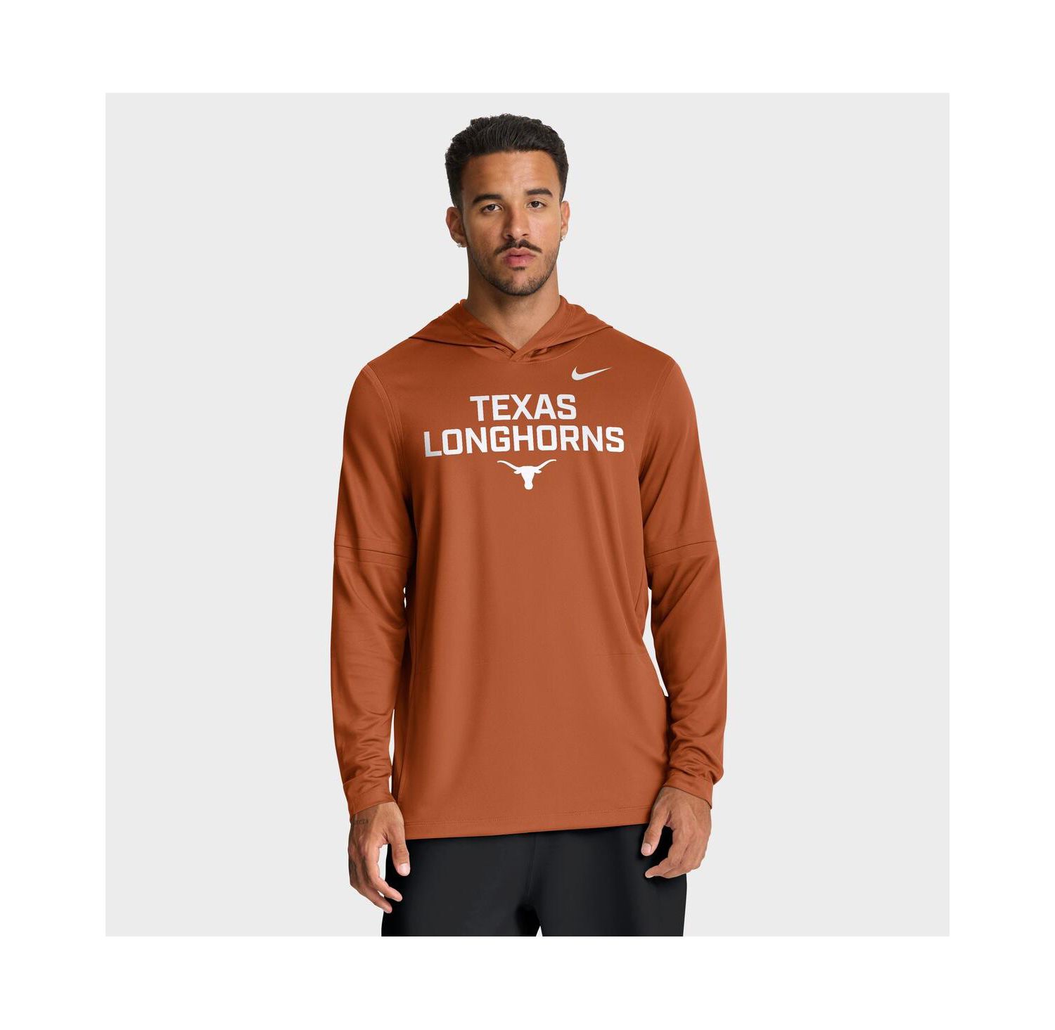 Men's Texas Orange Texas Longhorns 2025 Sideline Performance Long Sleeve Hoodie T-Shirt