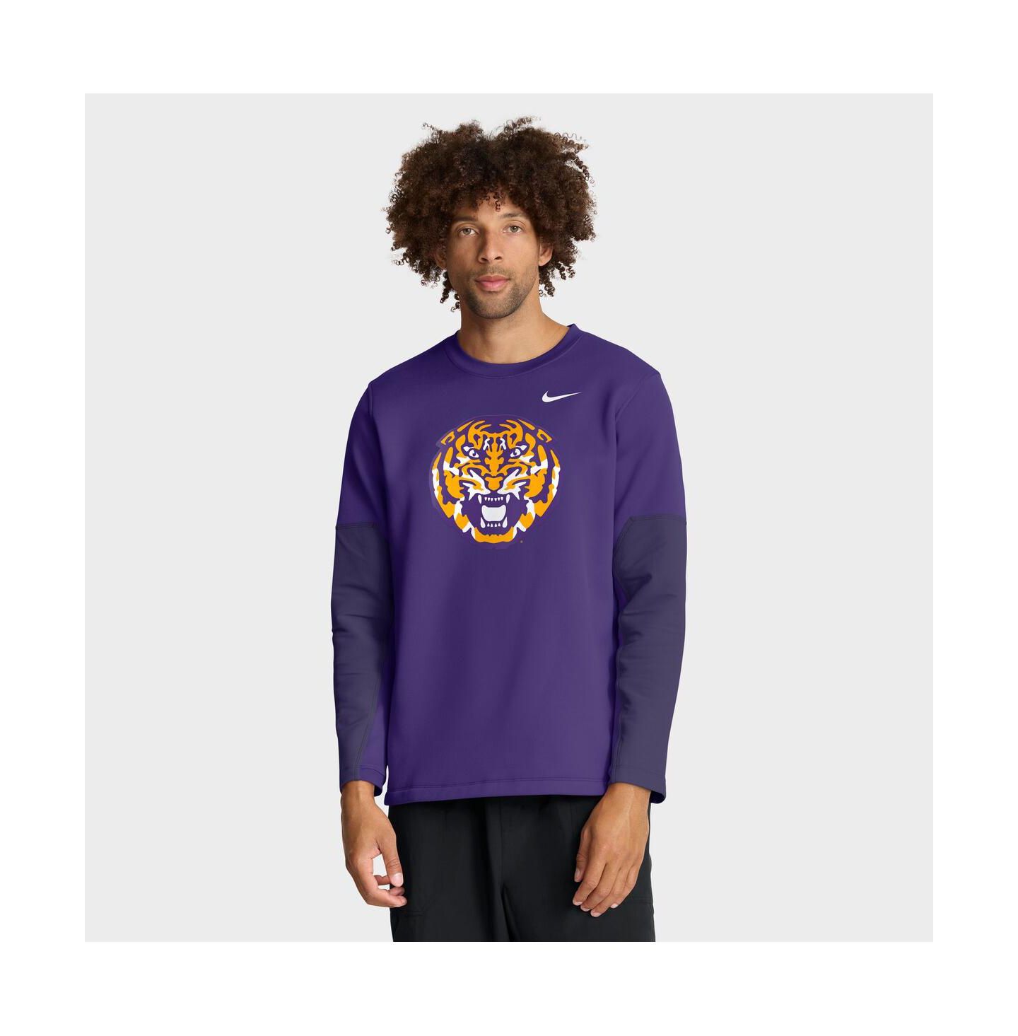 Мужская футболка Nike Purple LSU Tigers 2025 Sideline Coach Performance Long Sleeve — фото 1
