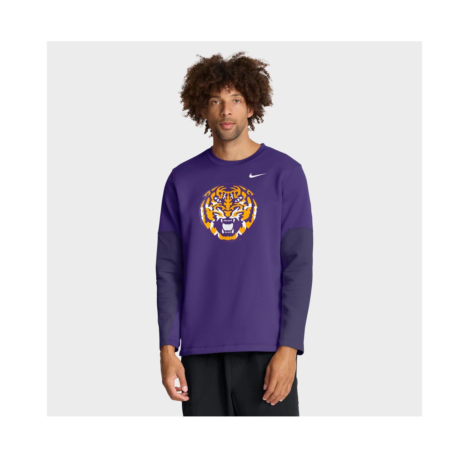 Men's Purple LSU Tigers 2025 Sideline Coach Performance Long Sleeve T-Shirt