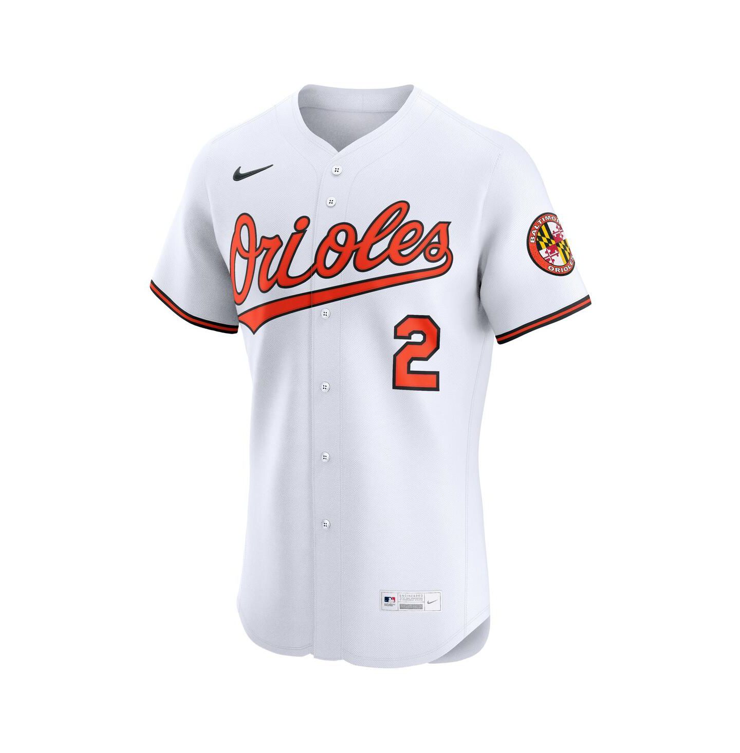 Мужской топ Nike Gunnar Henderson White Baltimore Orioles Home Elite Jersey — фото 2