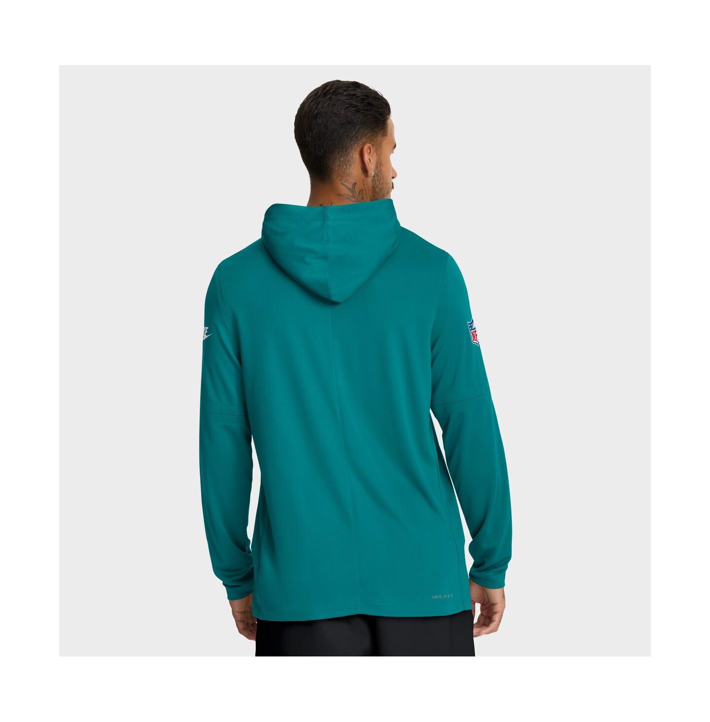 Мужские худи Nike Aqua Miami Dolphins Alt Pack Pass Accuracy Performance Long Sleeve T-Shirt — фото 2