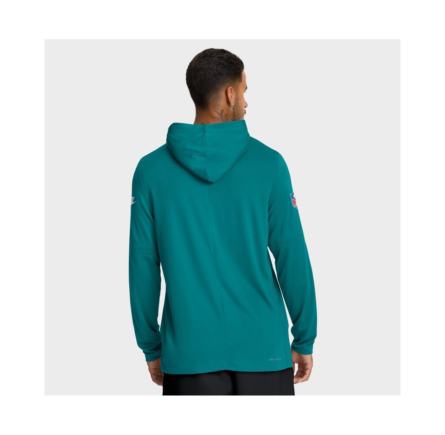 Men's Aqua Miami Dolphins Alt Pack Pass Accuracy Performance Long Sleeve Hoodie T-Shirt