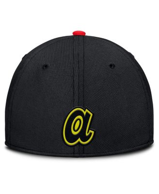 Men's Crimson/Black Atlanta Braves Neon 90s Rise Swoosh Flex Hat