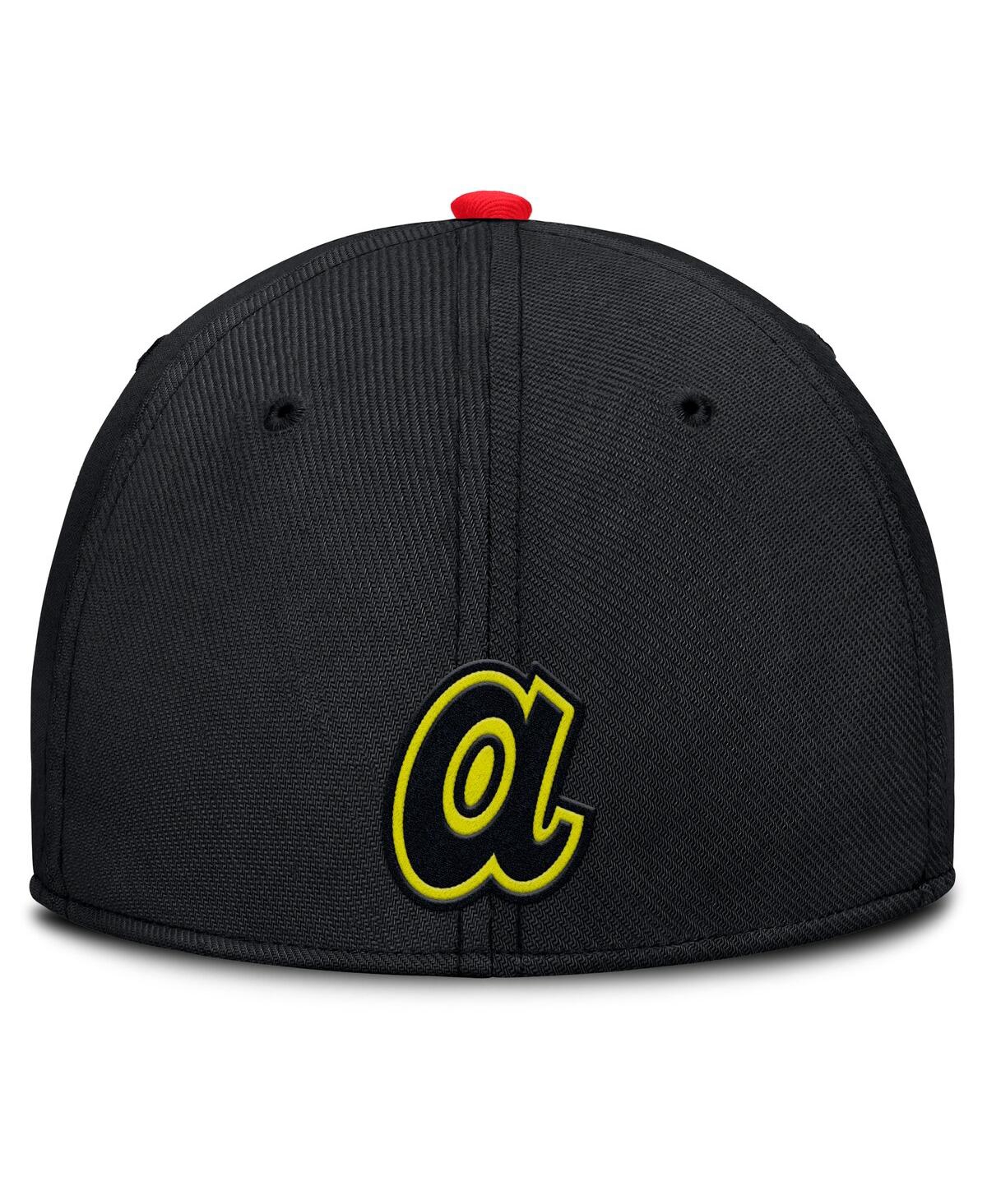 Nike Men's Crimson/black Atlanta Braves Neon 90s Rise Swoosh Flex Hat
