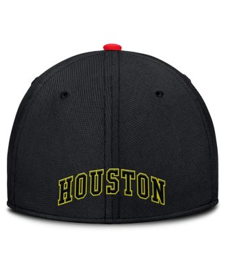 Men's Crimson/Black Houston Astros Neon 90s Rise Swoosh Flex Hat