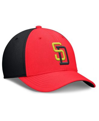 Men's Crimson/Black San Diego Padres Neon 90s Rise Swoosh Flex Hat
