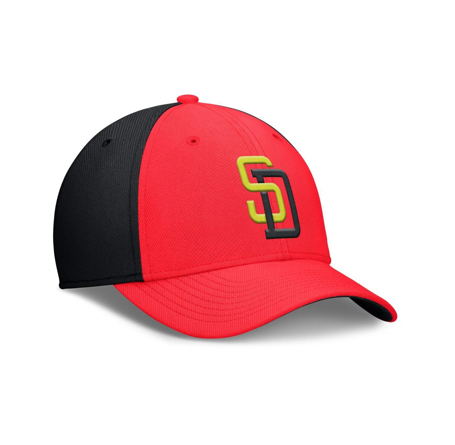 Men's Crimson/Black San Diego Padres Neon 90s Rise Swoosh Flex Hat