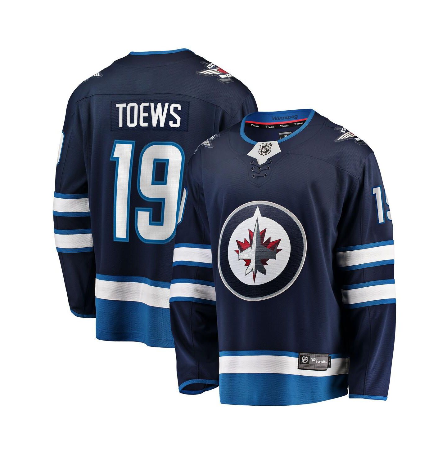 Мужской топ Fanatics Jonathan Toews Navy Winnipeg Jets Home Breakaway Jersey — фото 1