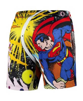Men's Black Superman Big Print Mesh Shorts