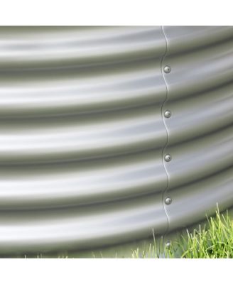 Raised Garden Beds, Set of 2 Galvanized Planter Boxes, Φ3' x 1.4'