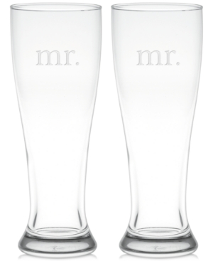 Mr & Mrs Pilsner Glasses Set of 2