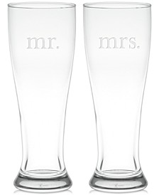 Mr. & Mrs. Pilsner Glasses, Set of 2