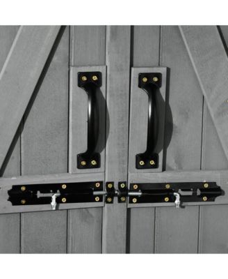 Wooden Garden Storage Shed w/ Asphalt Roof, Shelves & Lock Backyard