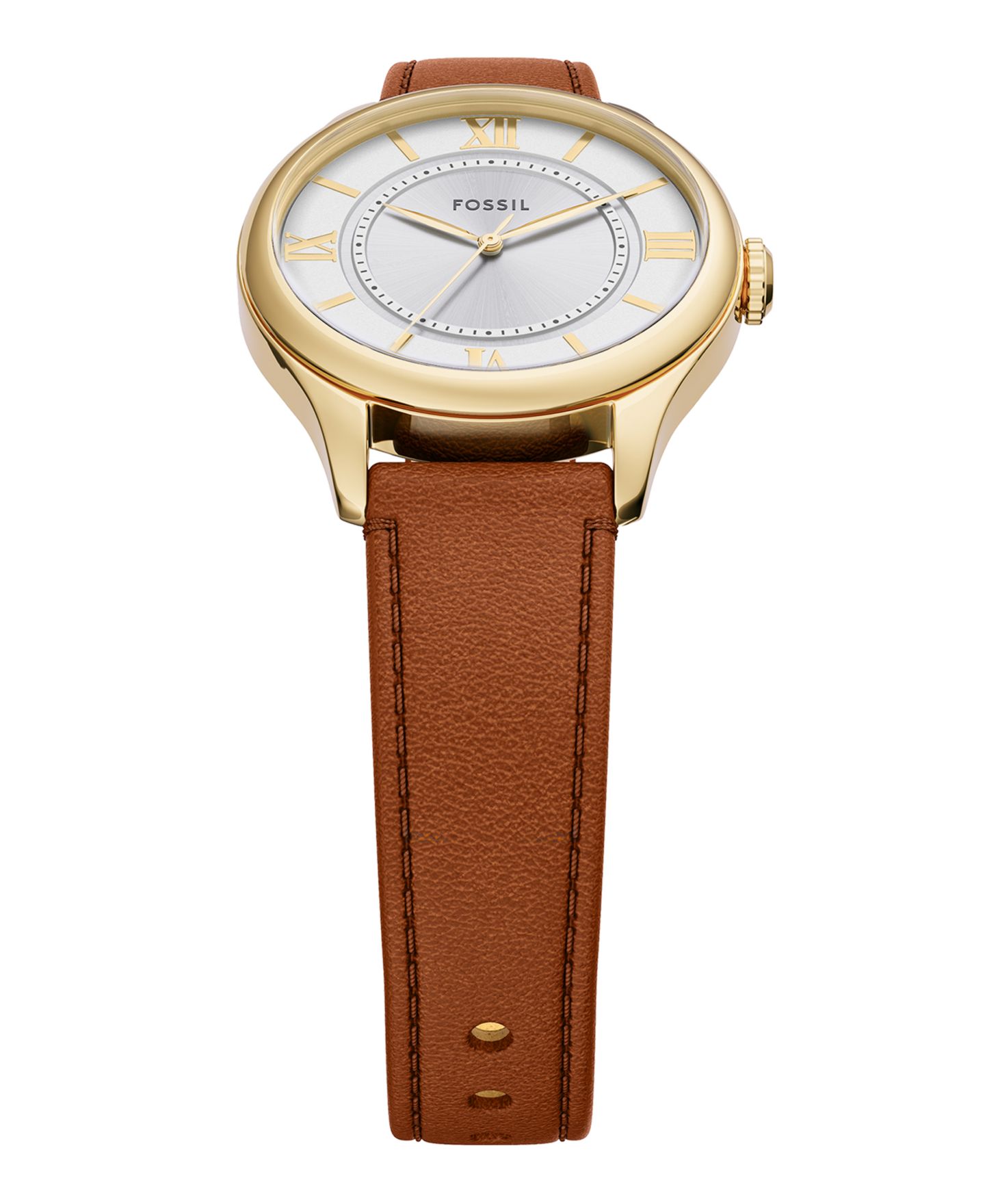 Женские часы Fossil Gilmore Three-Hand Brown Croco Leather Watch, 28mm — фото 5
