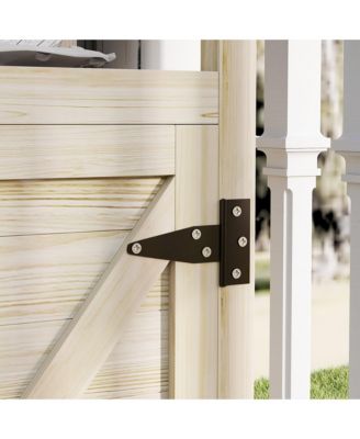 Outdoor Potting Bench with Storage, Wheels, Natural Wood