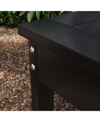 47" HDPE Outdoor Bench, Backless Slatted Garden Bench Seat,