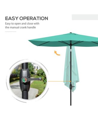 6.5' x 10' Outdoor Patio Umbrella with Crank Handle,