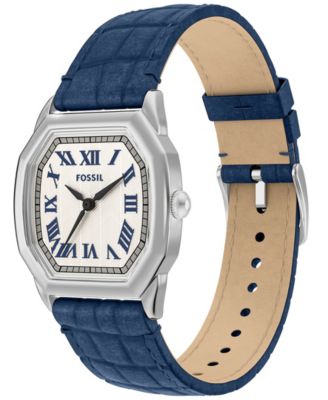 Women's Harlow Three-Hand Navy Croco Leather Watch, 27mm