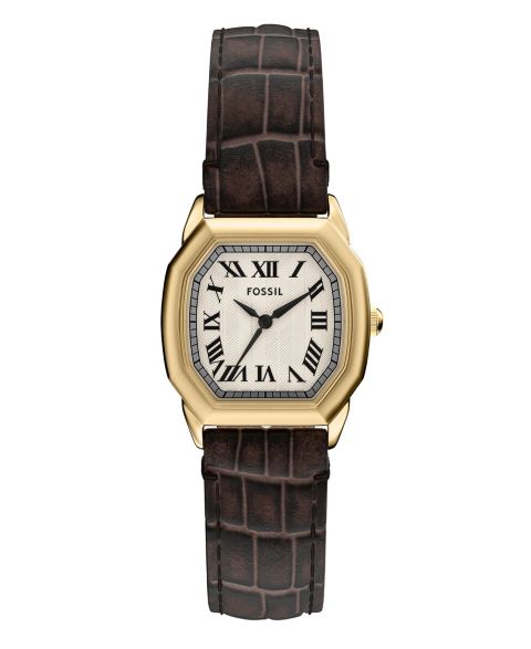 Женские часы Fossil Harlow Three-Hand Brown Croco Leather Watch, 27mm