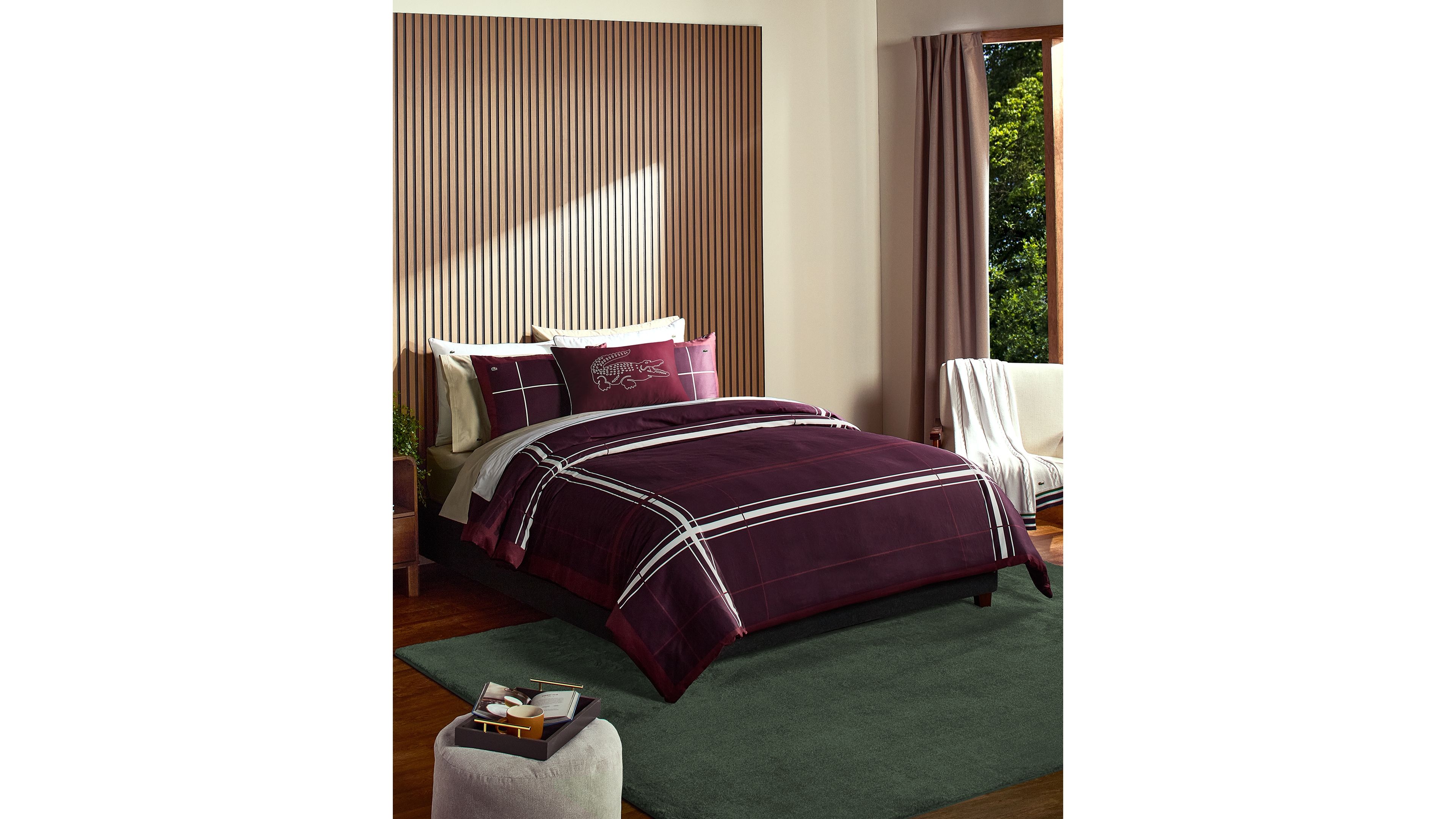 Lacoste Home Playful Checks Cotton 3-Pc. Comforter Set, King