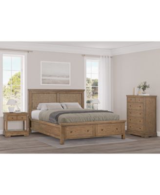 Furniture - Alverton 3 Pc. King Cane Storage Set (Bed, Chest & 1-Drawer Nightstand)