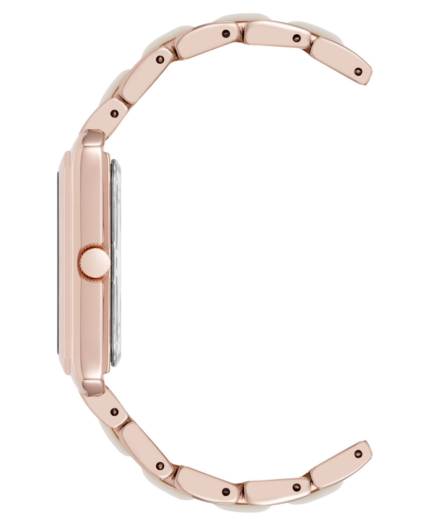 Женские часы Anne Klein Quartz Casual Rectangular Rose Gold-Tone Metal Alloy Bracelet Watch, 26mm — фото 3