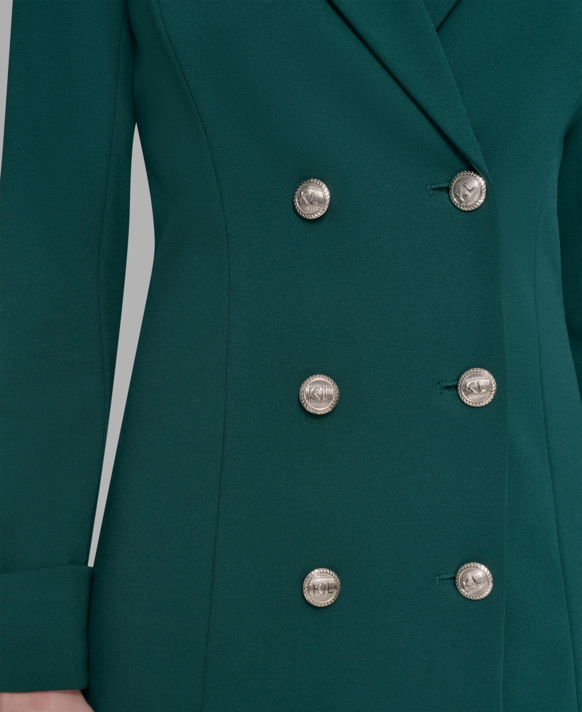Karl Lagerfeld Women's Chiffon-hem Blazer Dress In Green