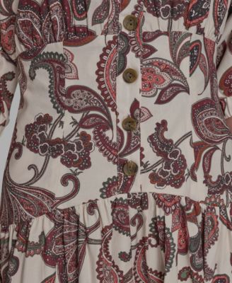 Women's Collared Short-Sleeve Fit & Flare Dress