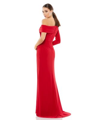 Women’s Ieena Ruched Jersey Drop Shoulder Foldover Gown