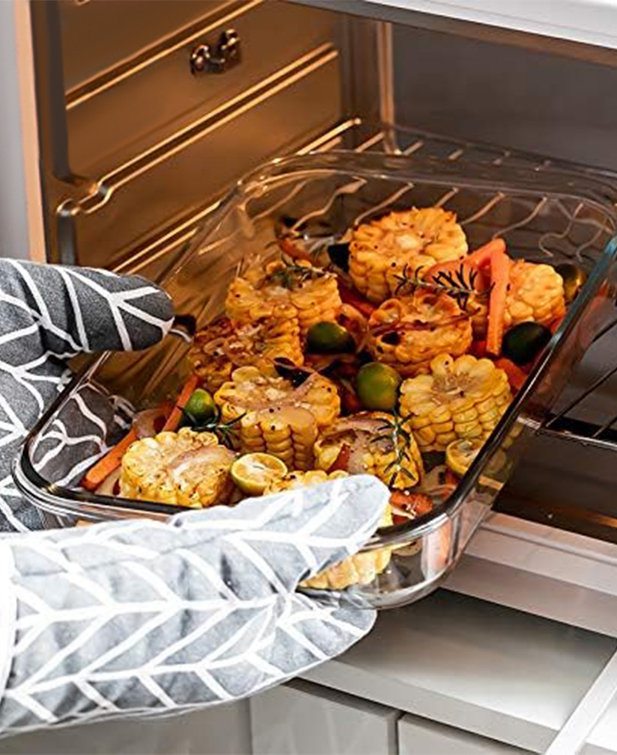 Art & Cook Bake And Take Baking Dish And Carrier Set In Gray