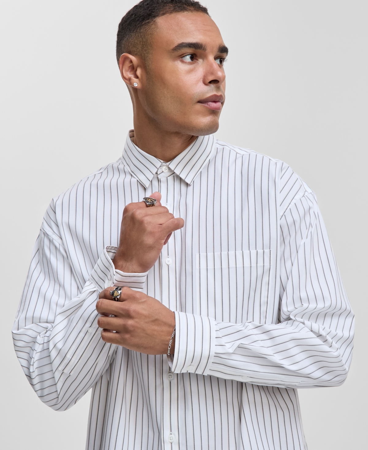 Mode Of One Men's Chance Relaxed-fit Shirt, Macy's Exclusive In White