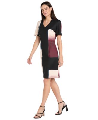 Petite V-Neck Short-Sleeve Dress